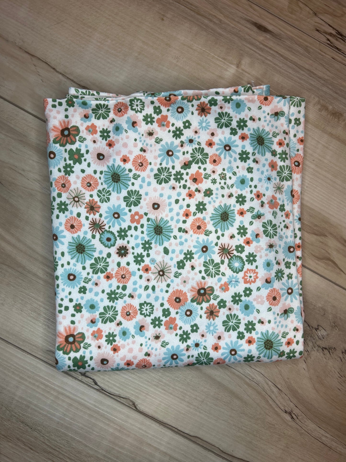 Green/Peach Floral