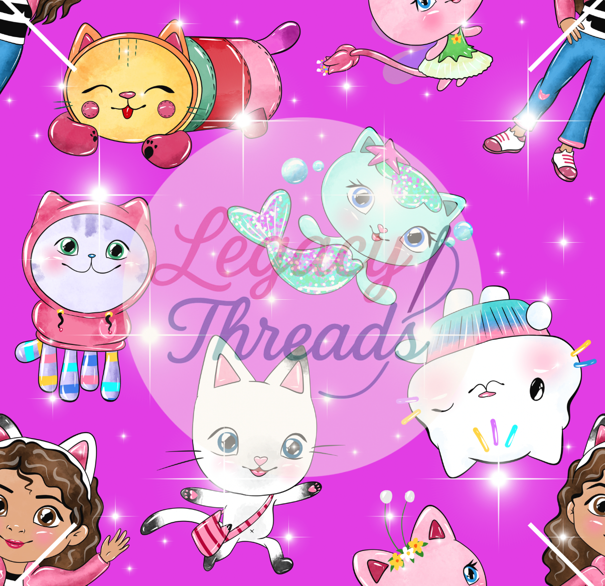 Pink Sparkle Cats