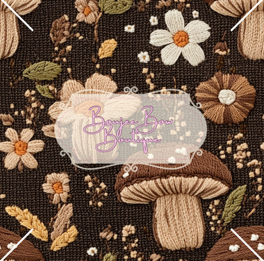 Brown Knit Floral