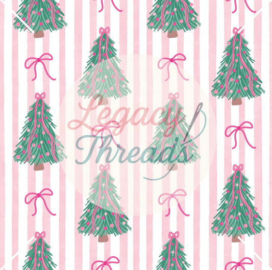 Pink Stripes & Trees