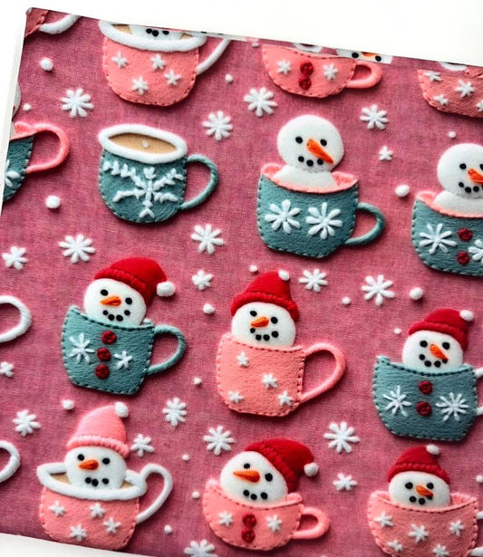 Pink Mug Snowman