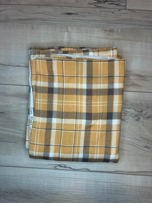 Yellow plaid sweater material