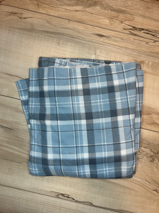 Blue plaid sweater material