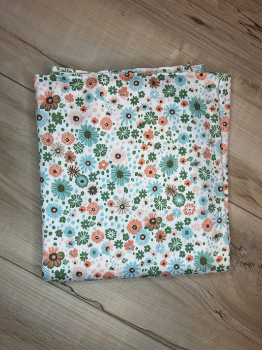 Green/Peach Floral