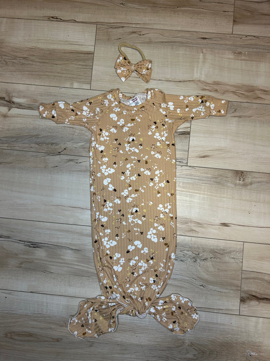 0-3m Gown & Talia Bow