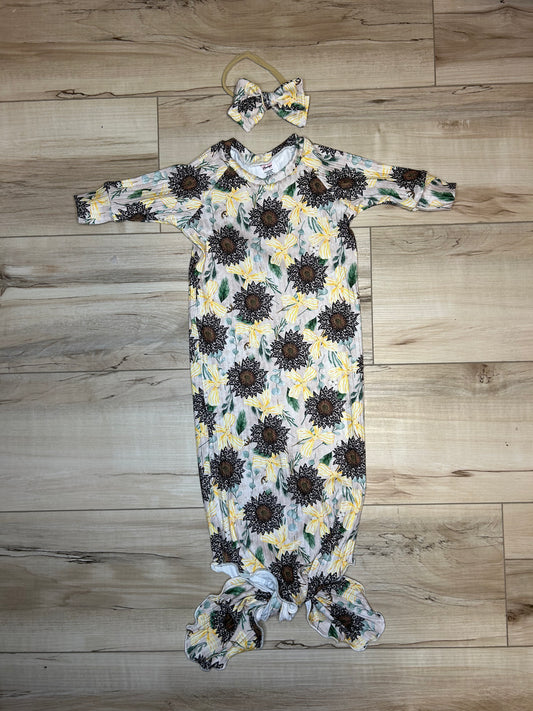 0-3m Gown & Talia Bow