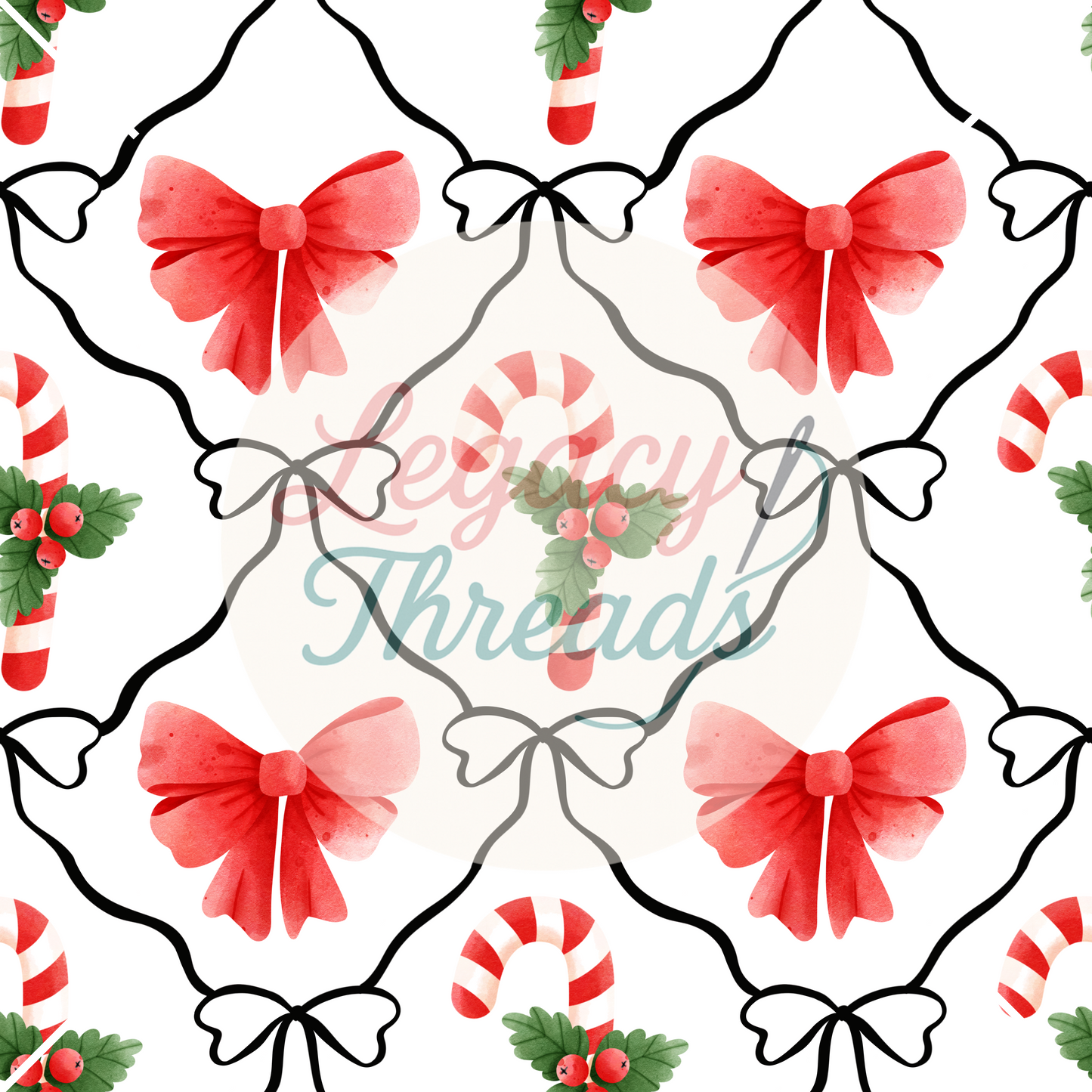 Candy Cane and Bows