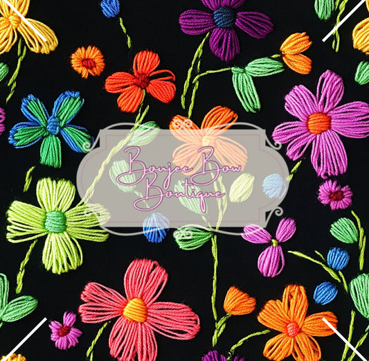 Neon Knit Flowers