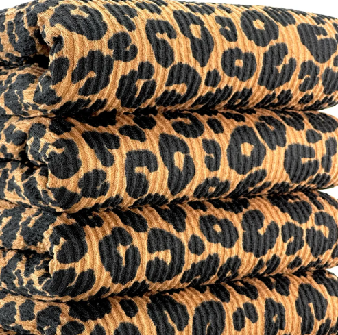 Leopard on Coffee Brown (Urban Rib)
