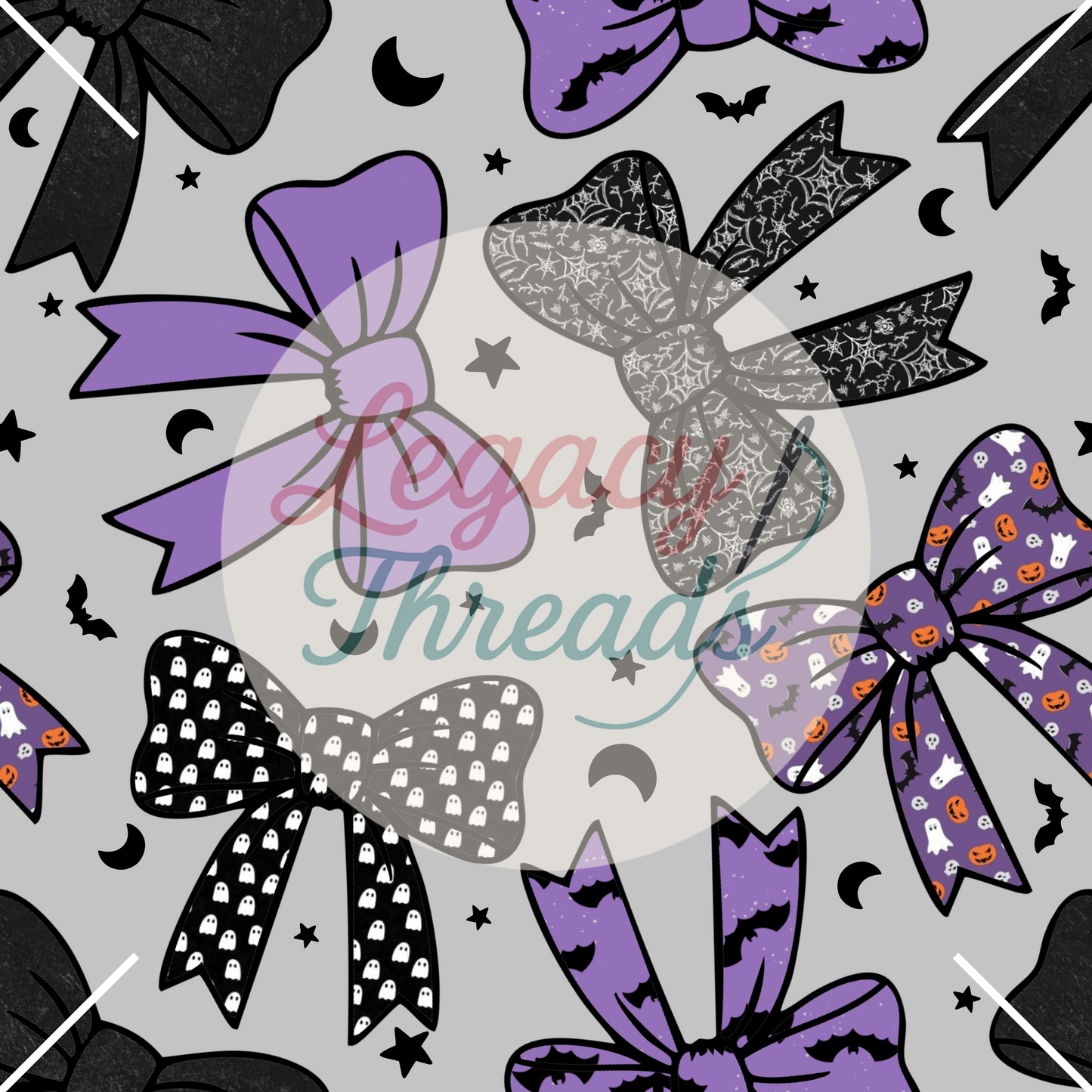 Halloween Bows (Purple/Grey)
