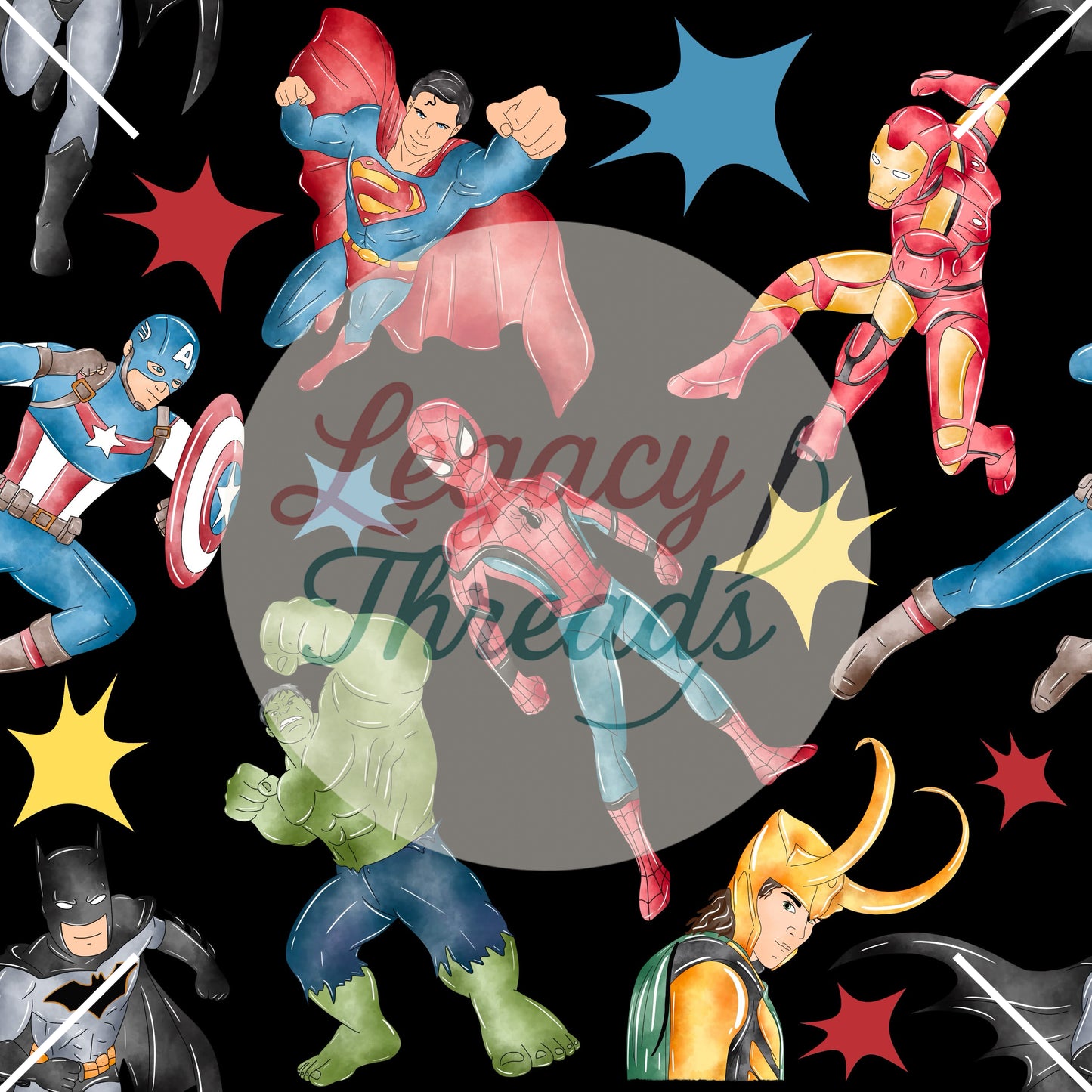 Watercolor Super Heros