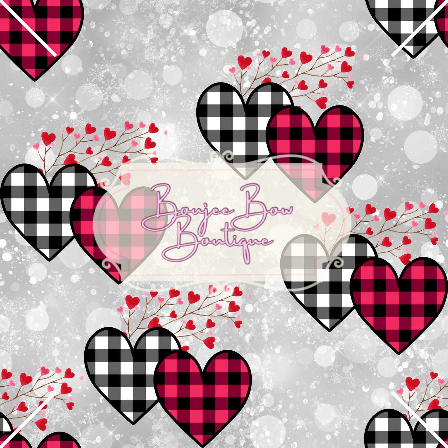 Checkered Love Hearts