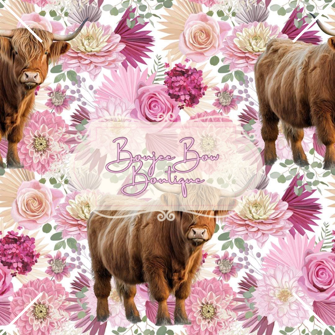 Pink Highland Cow Flowers