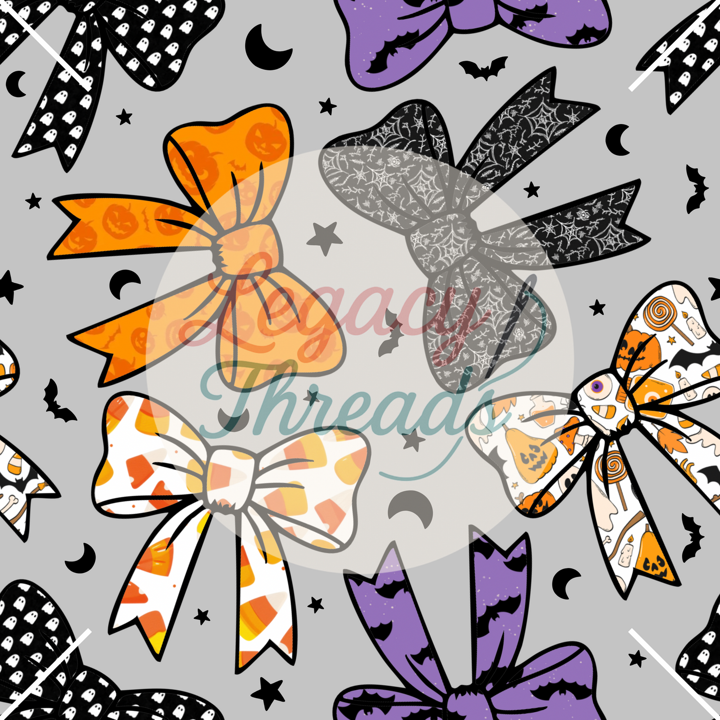 Halloween Bows (Orange/Grey)