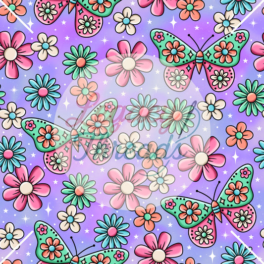 Butterfly & Flowers