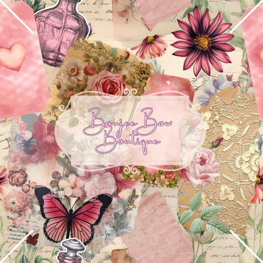 Vintage Butterfly and Flower