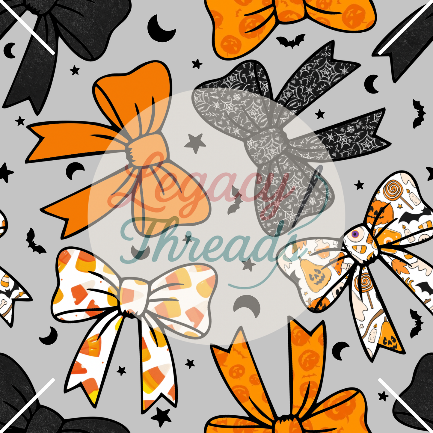 Halloween Bows (Orange/Grey)